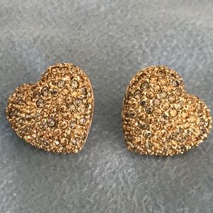 Gold tone and crystal earrings